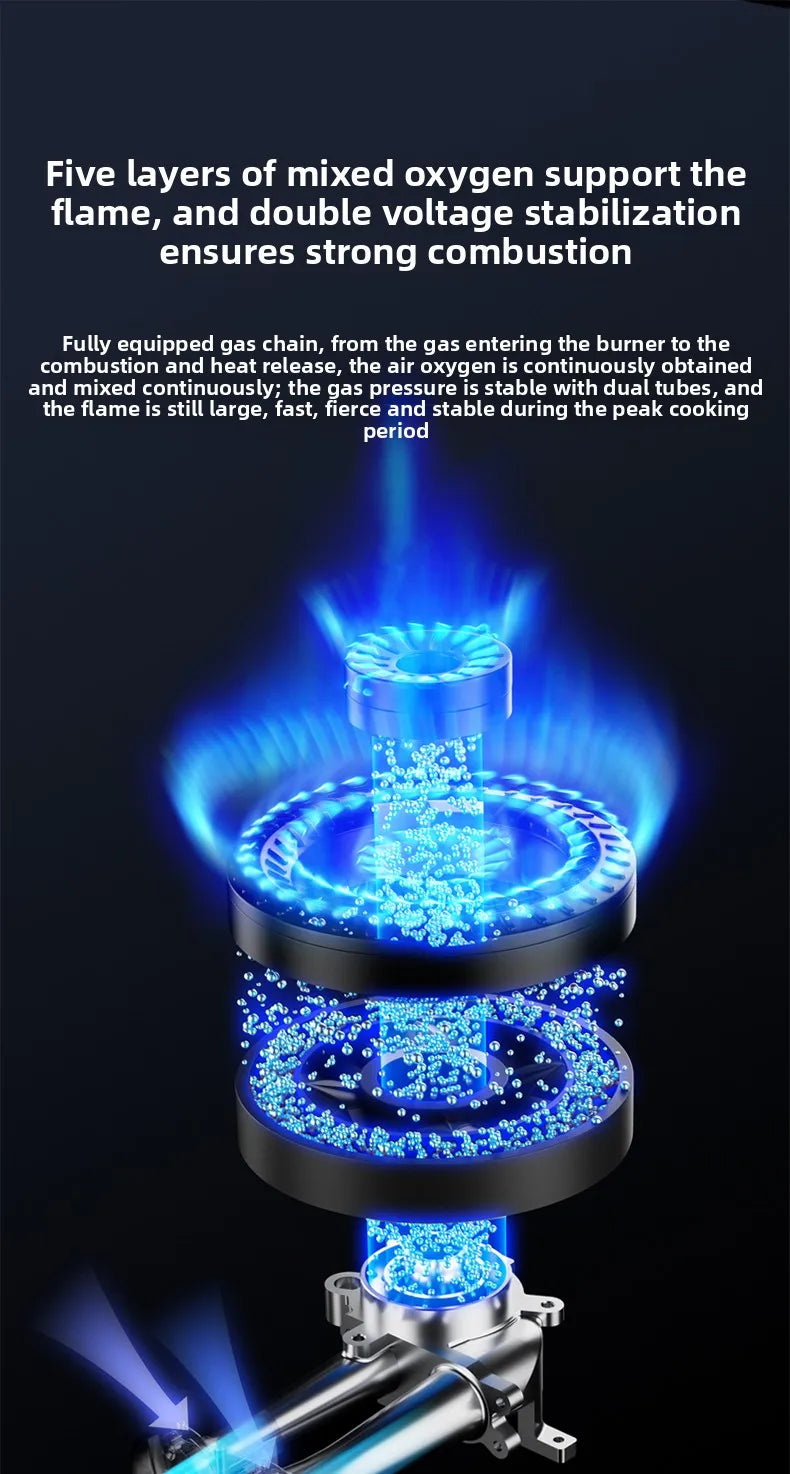 Gas stove, double burner, household LPG tabletop/natural gas stove, high-power built-in gas stove