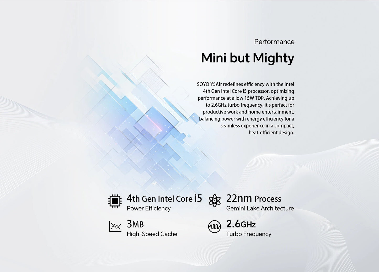 SOYO Mini PC Y5 Air Intel i5 4th CPU with 8GB RAM 128GB M.2 SSD  Mini Desktop Computer Dual 4K Display, WiFi 5, BT4.2, USB-C