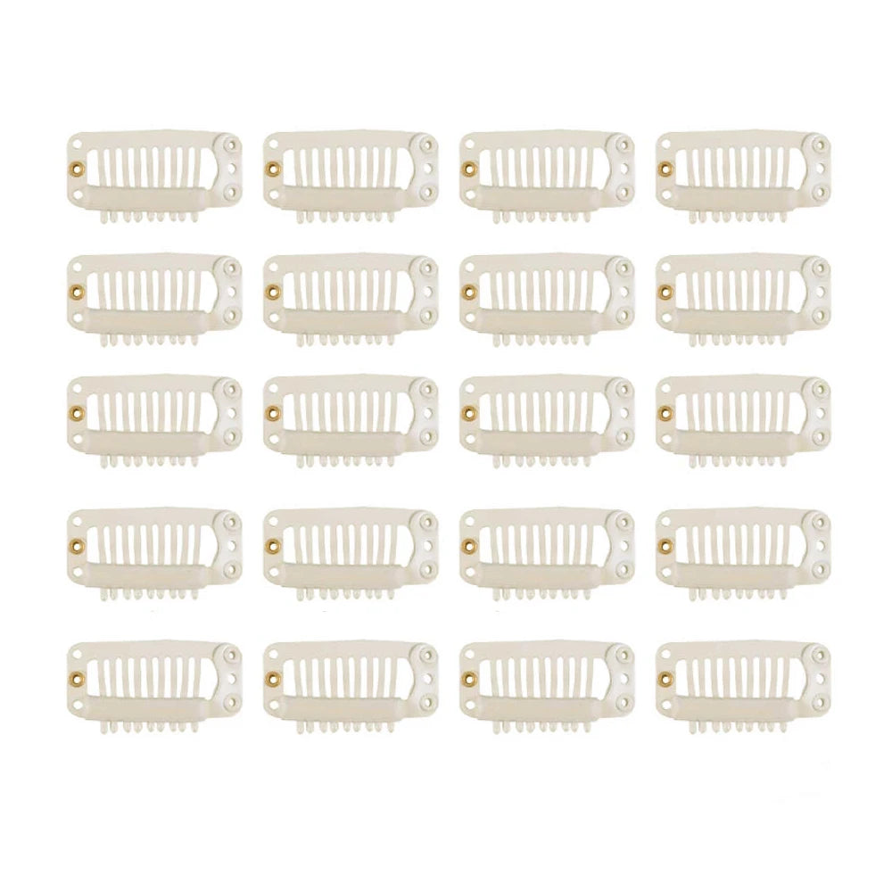 10/20/50 Pcs Hair Extensions Clips 9-Teeth Wig Comb Clips Snap Hair Extension Accessories Tool 32mm
