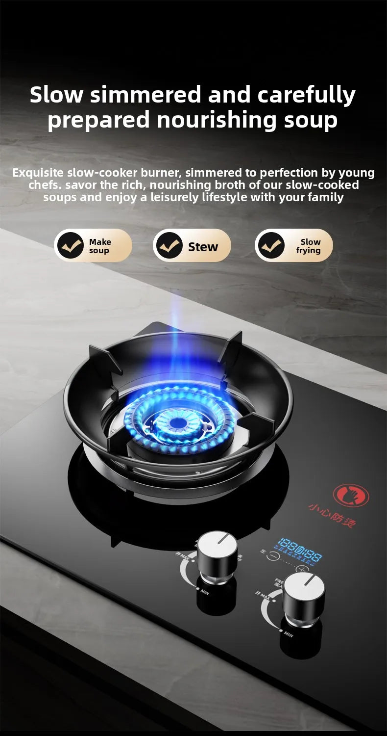 Gas stove, double burner, household LPG tabletop/natural gas stove, high-power built-in gas stove