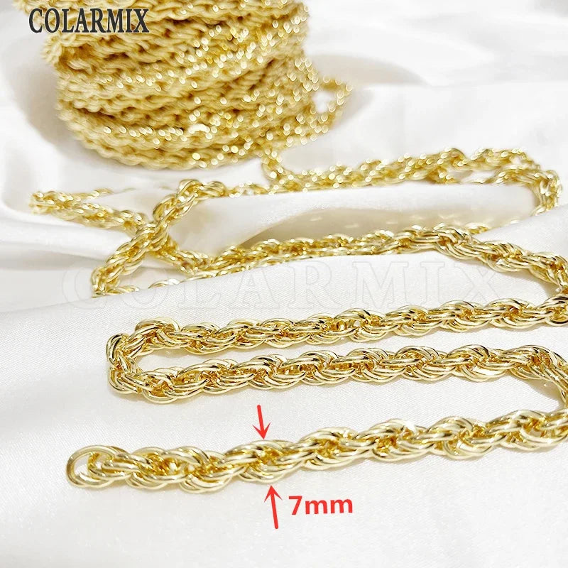 5Meters Hotsell Chunky Chains gold Metallic Fashion Jewelry gift Hip pop Necklace Fashion Jewelry