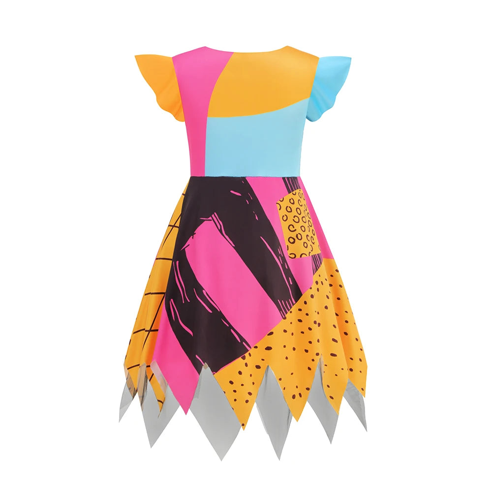 Halloween Cosplay Party Girls Pumpkin Costumes Witch Dress Kids Carnival Costume Vestidos Party Cosplay Dress