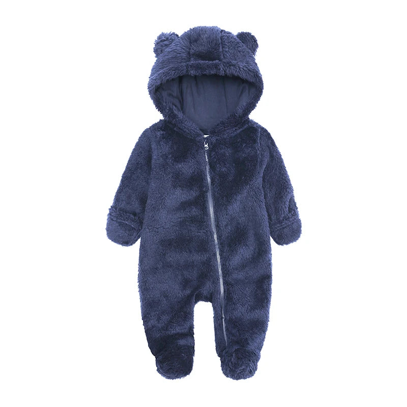 New Arrivals Toddler Baby Clothes Romper Boys Girls Pajamas For Kids Fleece Warm Hooded Overalls Infant Jumpsuit Newborn Outfits