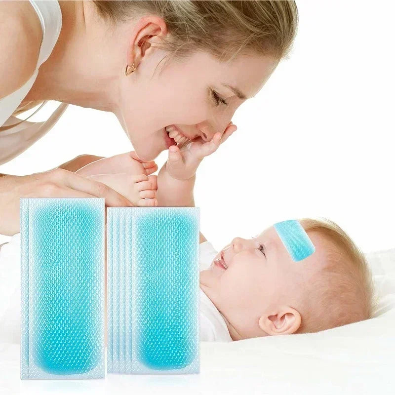 5-1Pairs Summer Ice Gel Cooling Patches Headache Pain Relief Fever Forehead Strip for Summer Cool Lower Temperature Ice Stickers