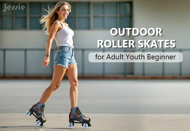 Flashing Quad Roller Skates Adult Flashing 4 Wheels Skates For Women Men Outdoor Sports Ice Skating Rink Quad Sneakers