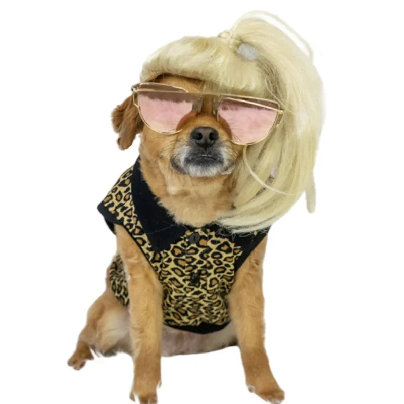 Funny Pet Cosplay Dog Wig Cat Grooming Supplies Fashion Headwear Halloween Curly Hair Straight Hair Cat Accessories Perros