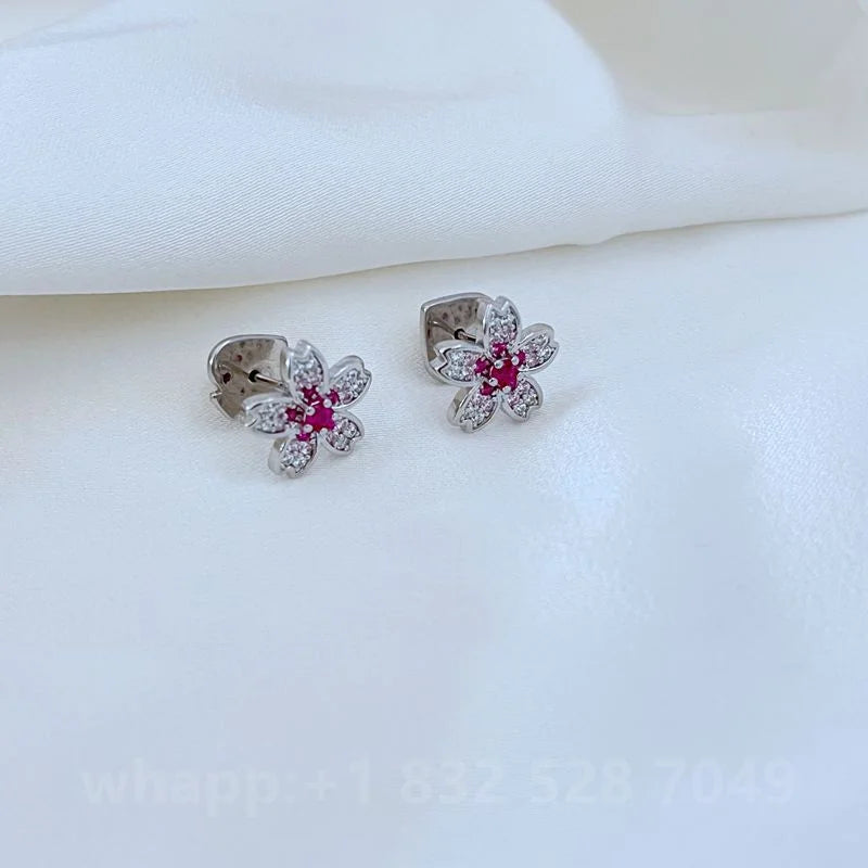 1:1 KS Jewelry Gold Stud Earrings For Women Fashion Jewelry Birthday Gift