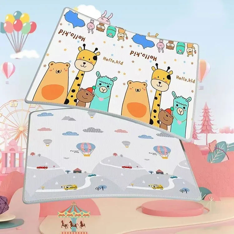 Thicken 1cm/0.5cm Baby Crawling Play Mats 200*180cm Folding Mat Carpet Play Mat for Children's Safety Rug Toys Gift Have Creases