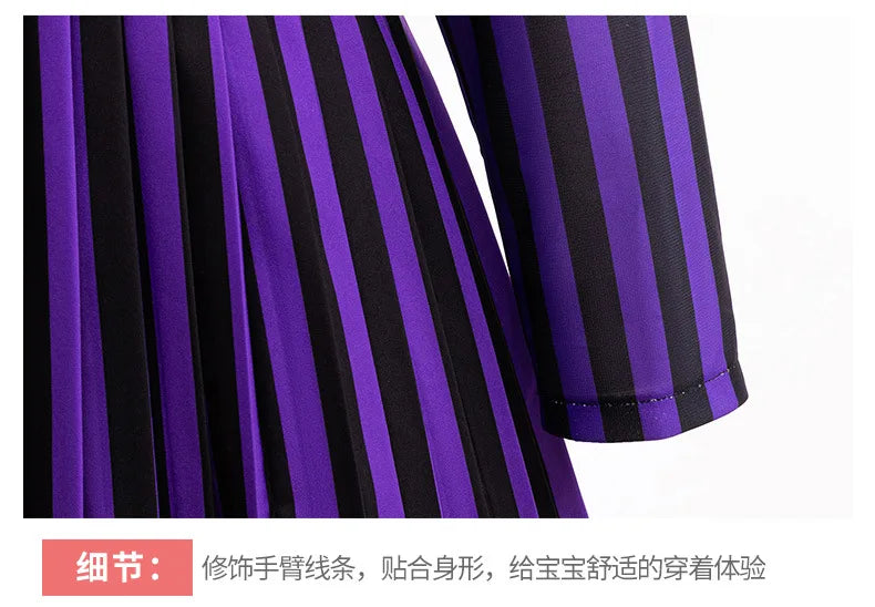 Halloween Girls Princess Dress Movie Cosplay Long Sleeves Fashion Girls Dress Party Performance Costumes 4-12 Years Kids Clothes