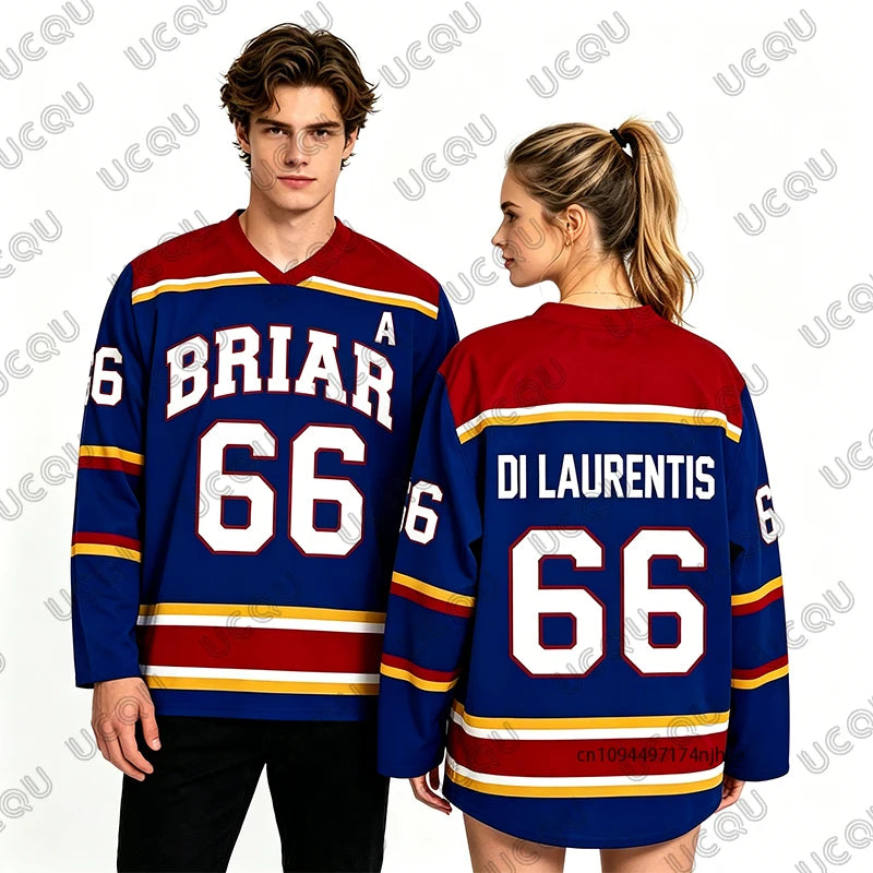 2026 Off Campus Briar University Hockey Jersey Graham 44 22 DI LAURENTIS 66 Tucker46 Men Women Long Sleeve T-shirt Sports Tops