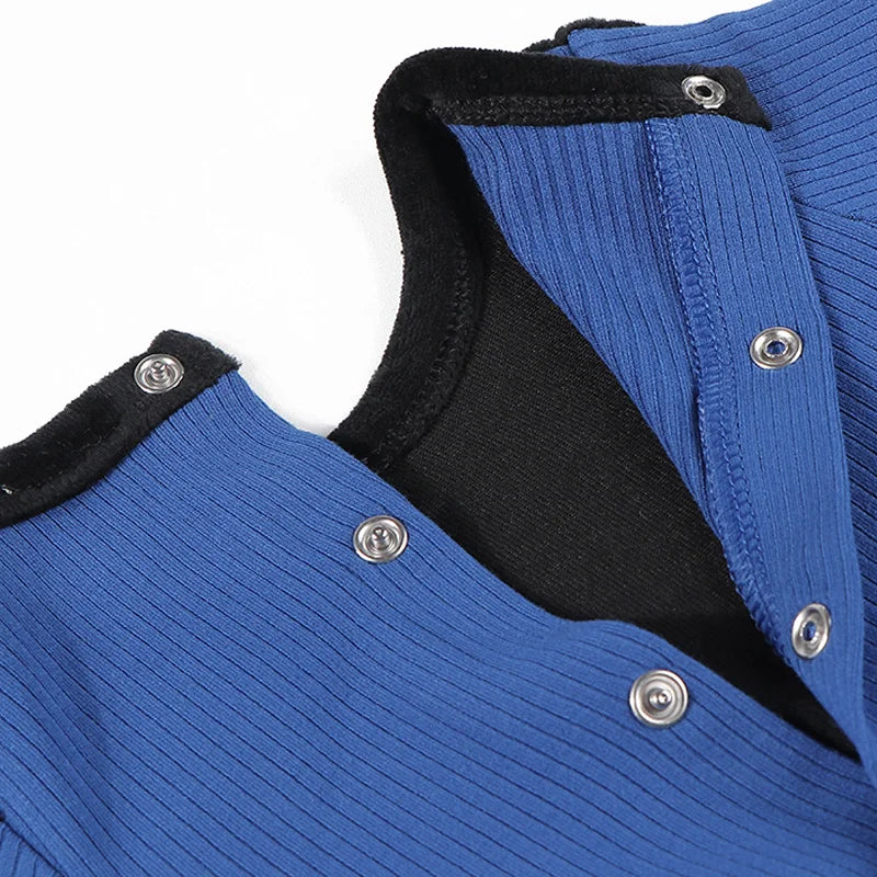 Baby Romper Footies Black Velour Back Ribbed Kids Clothes Long Sleeves Ribbed Overalls Baby Boy and Girls Clothes Winter Romper