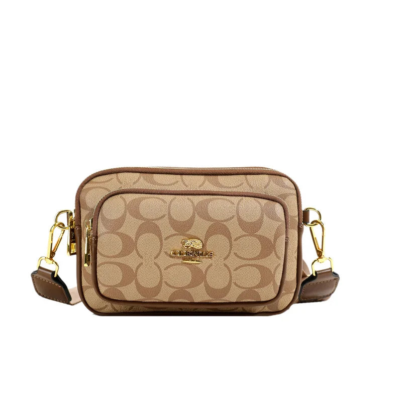 Luxury Women Vintage Pattern Camera Bag Wide Adjustable Strap Crossbody Handbag Multi Pockets Fashion Daily Small Shoulder Messe