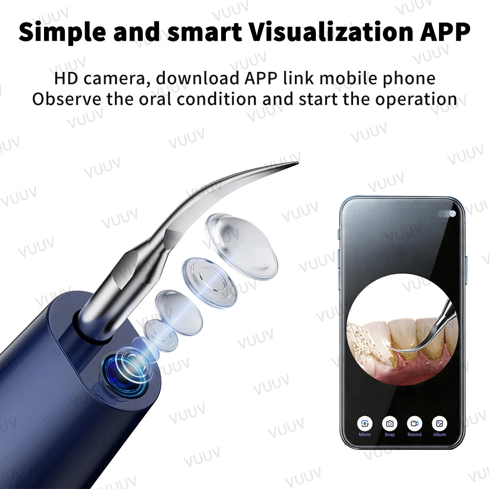 Visible Ultrasonic Dental Scaler Tartar Remover 5 modes with LED Light Household Teeth Cleaning Tools Dental Cleaner Oral Care