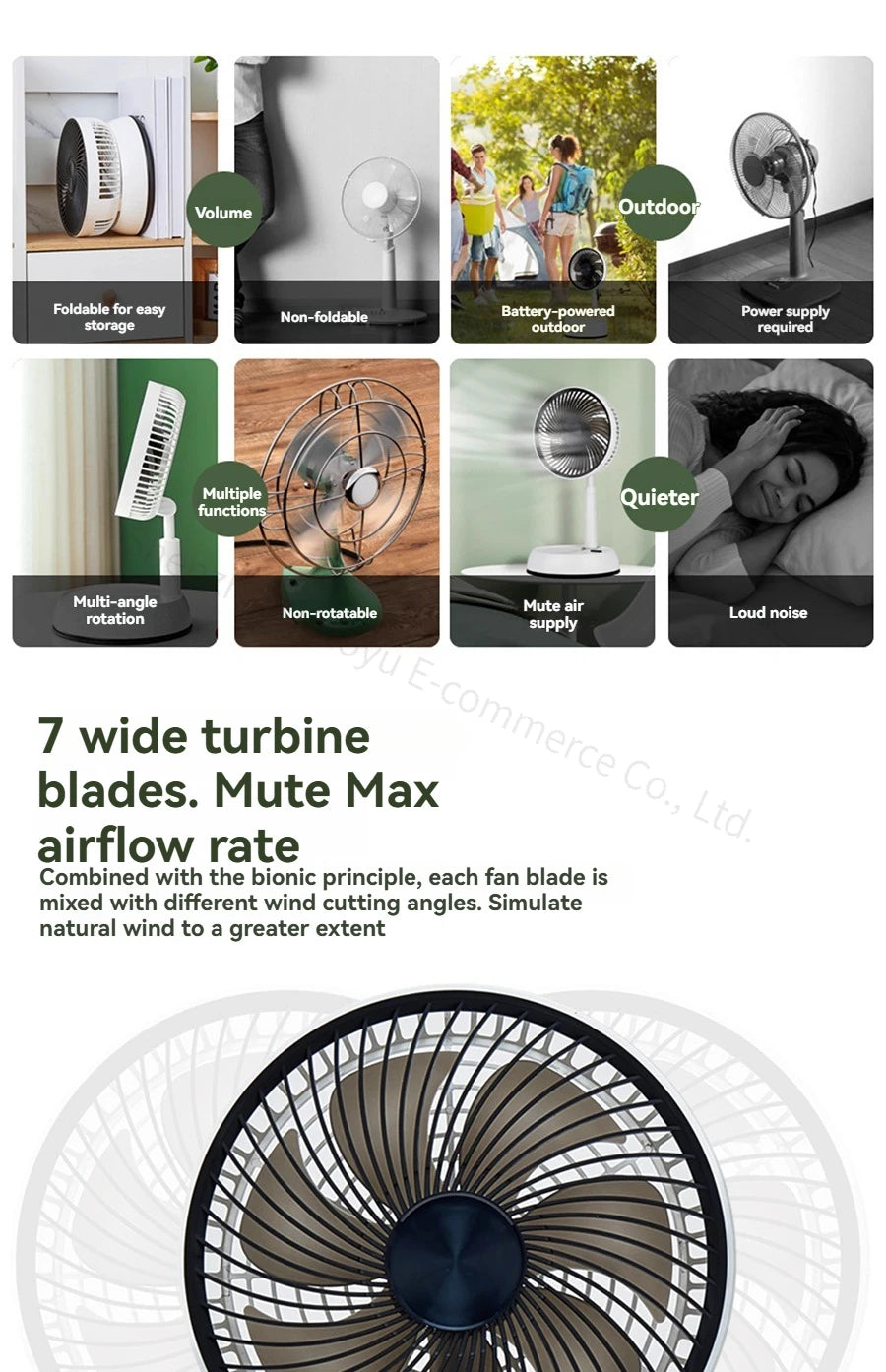 New Telescopic Fan Is Easy To Store Outdoor Shaking Head and Remote Control Fan Charging Table and Ground Dual-purpose Static.