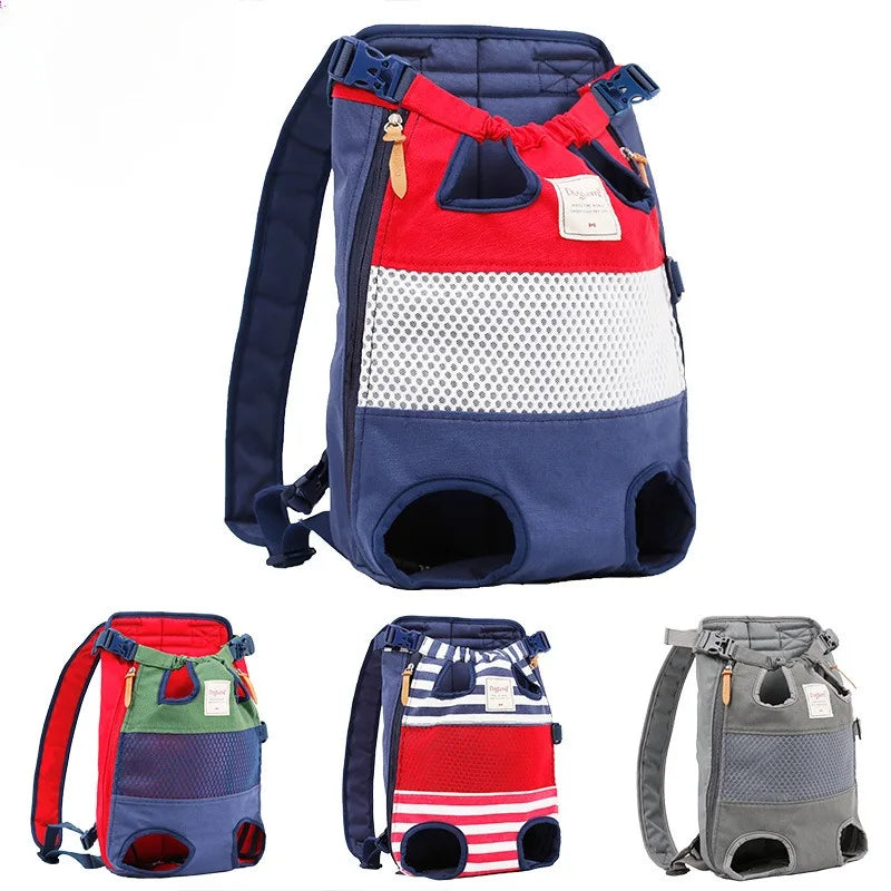 Internet Celebrity Pet Backpack Breathable Canvas Cat Bag Portable Travel  Bag  French Bucket Dog Backpack  Pet Supplies Outdoor