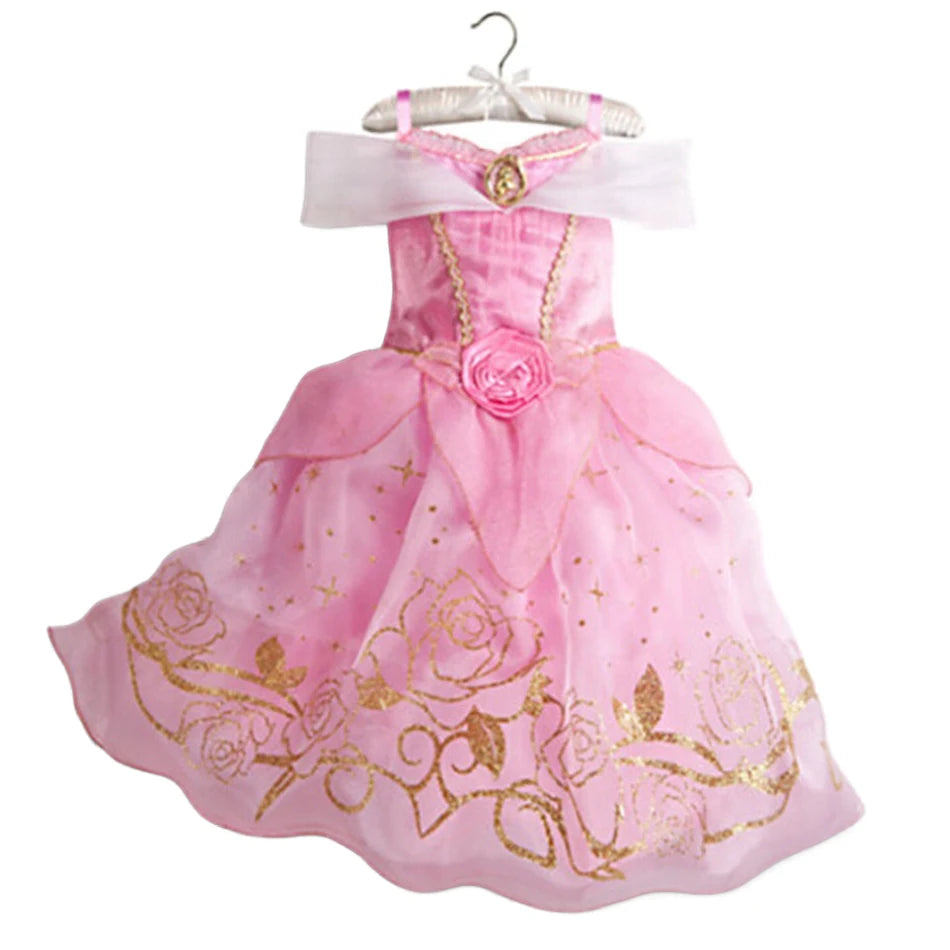 Halloween Birthday Dress Cinderella Snow White Aurora Rapunzel Princess Costume for Girls Kids 2-8Y