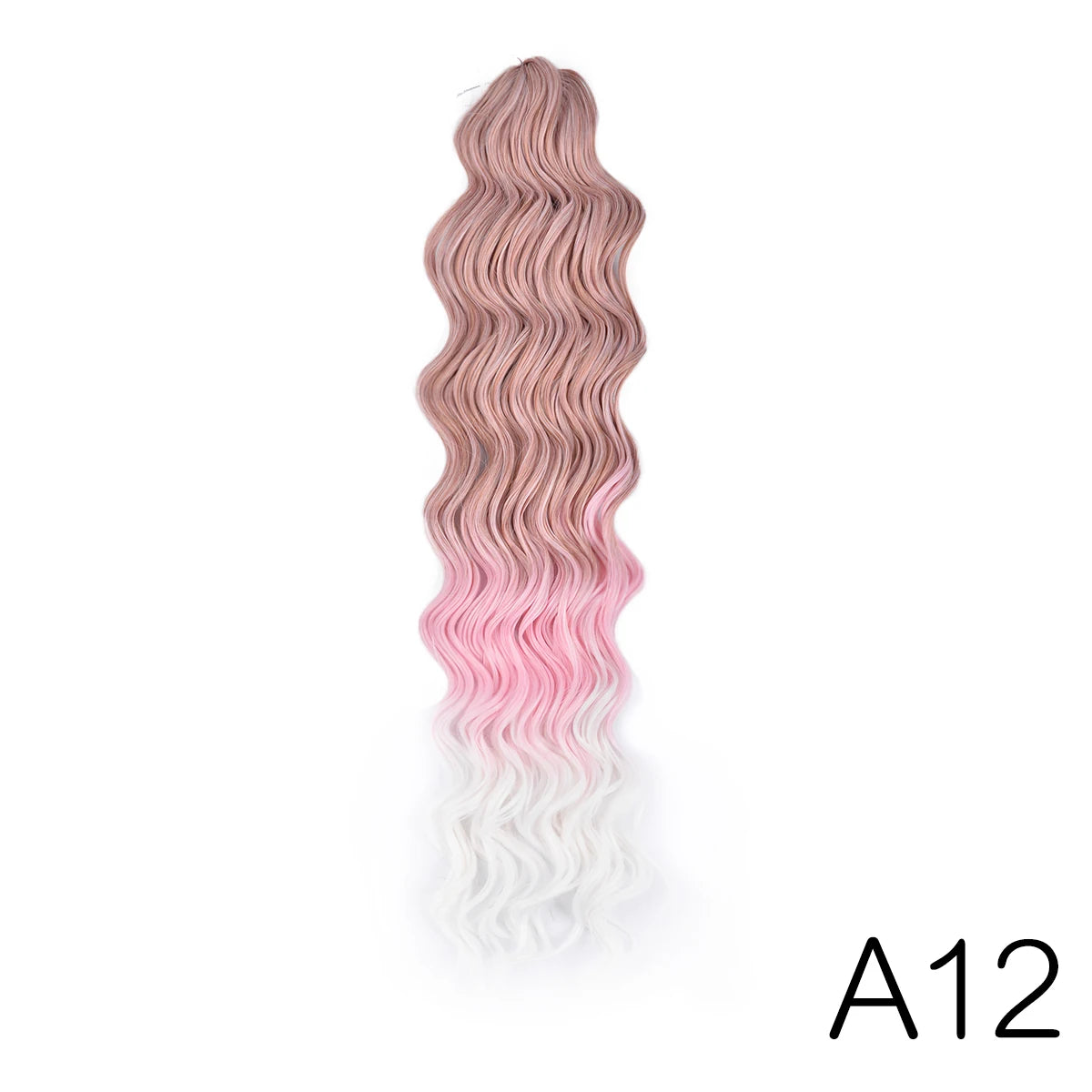 Anna Curl Synthetic Braiding Hair Loose Deep Wave 24 Inch Crochet Hair Extensions Water Wave Twist Pink Color Hair for Women