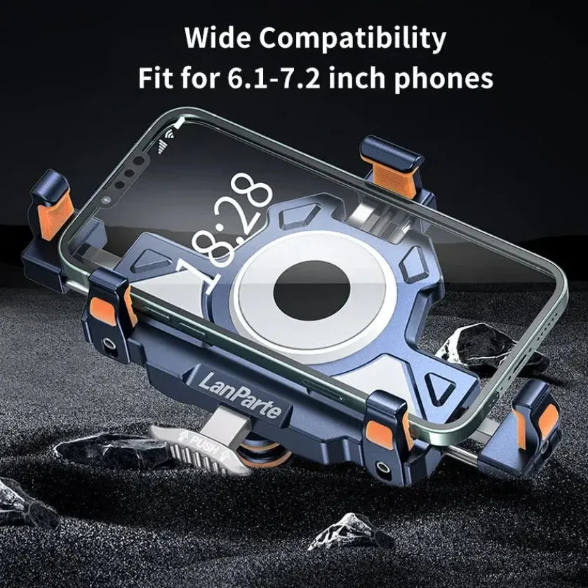 Motorbike Bicycle Bike Stand Metal Shockproof Motorcycle Phone Holder 4 Vibration Dampener 15W Wireless Charger Fast Charging