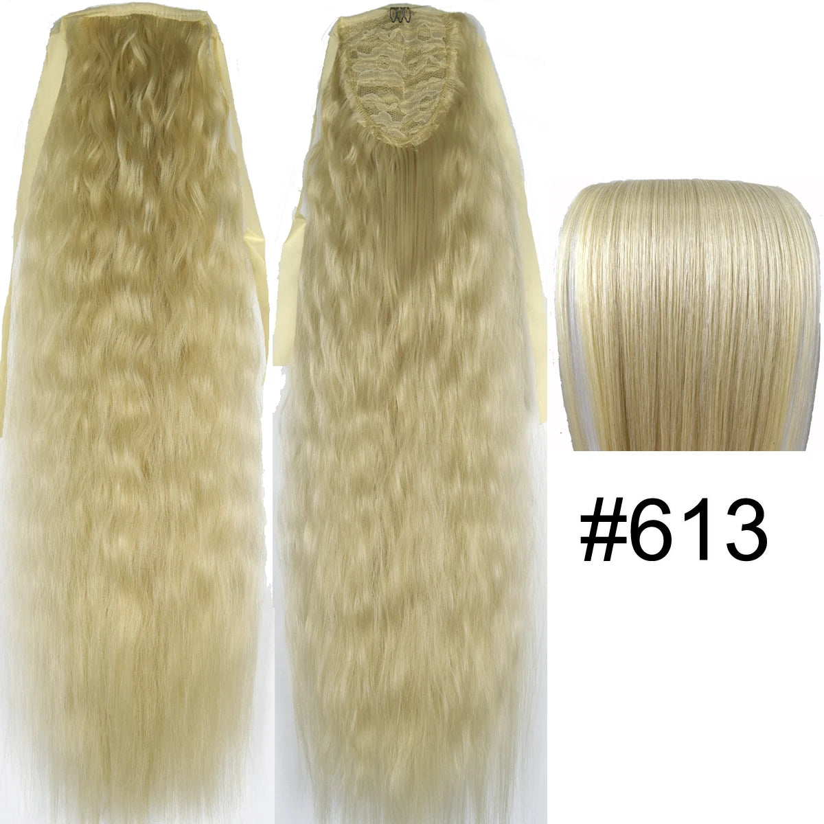 TOPREETY Synthetic Fiber Heat Resistant Kinky Ribbon Ponytail Extensions 3007