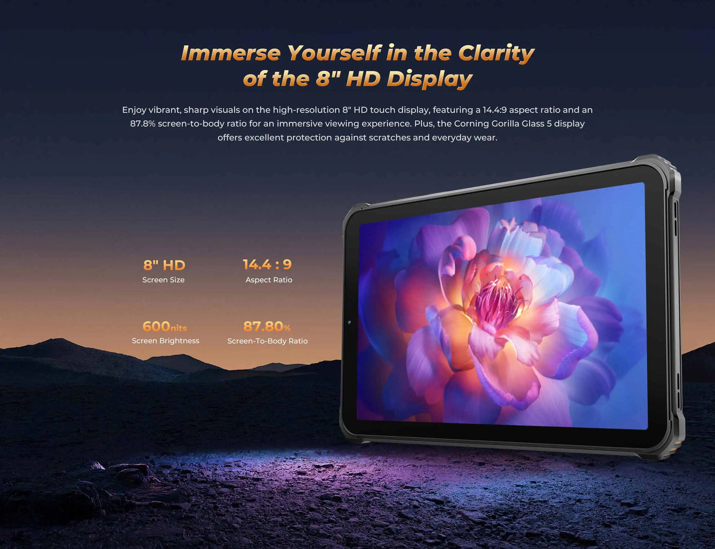 NEW OUKITEL RT3 PRO 4G Rugged Tablet 8 Inch HD Display 16(4+12)GB +128GB Waterproof Tablet Pad 5150mAh Android 14.0 Tablet PC