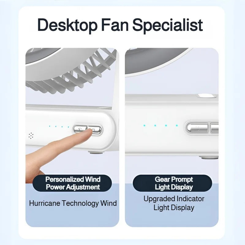 Desk Fan with Smart Voice Control Timer Wall Mountable Mini Portable USB Circulator Fan for Home Office