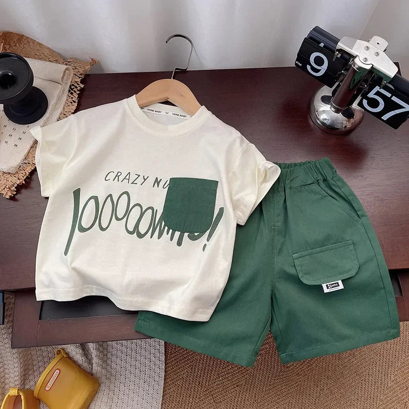 Baby Summer Clothes Boy Sports Sets Kids Loungewear Fashion Outfits Children T-shirts+Shorts 2Pcs Short Sleeves Top Pants Suits