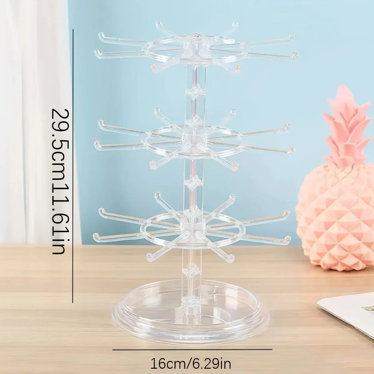 1Pc Multi-Layer Rotating Jewelry Rack, Necklace Display Stand & Bracelet Hanging Organizer, Storage Rack