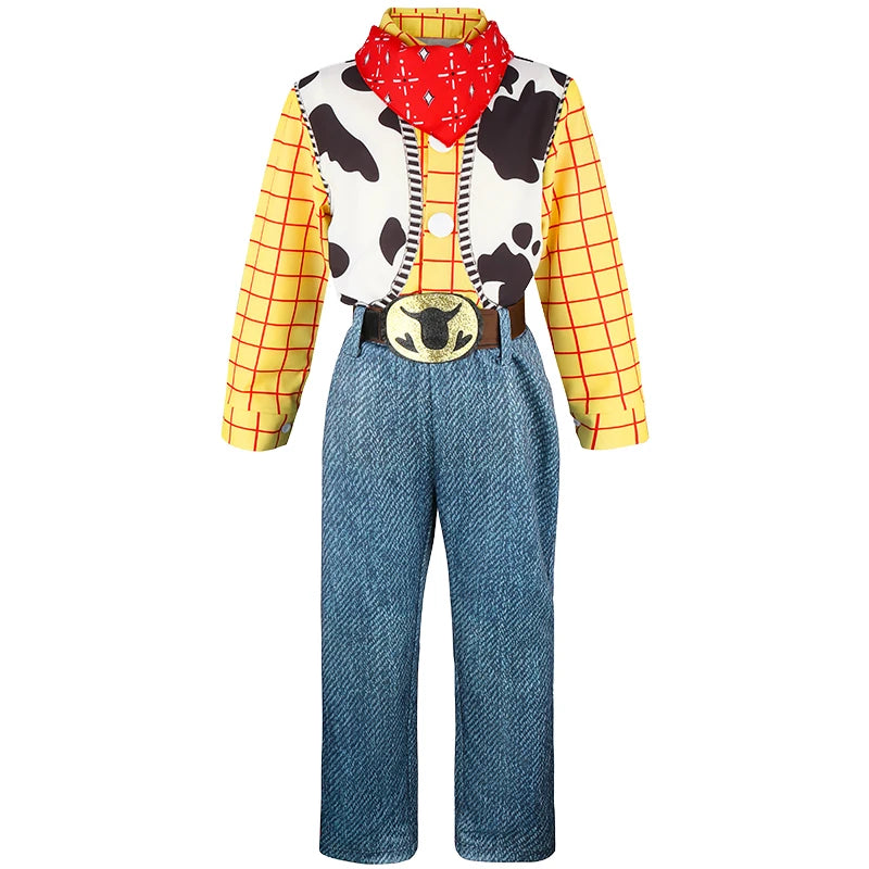 Kids Cowboy Costumes Toddler Anime Character Costumes Halloween Party Costumes for Boys and Girls Set + Hat