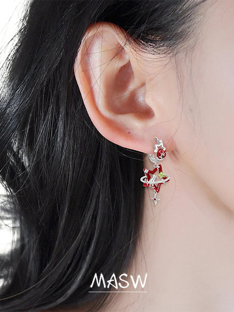 MASW Original Design Luxury Temperament Star Dangle Earrings For Women Female Gifts Fashion Jewelry Ear Accessories 2025 New