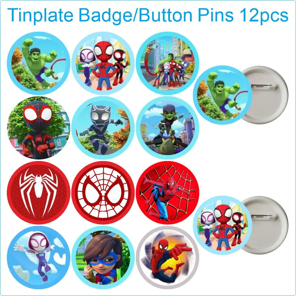 Spidey And His Amazing Friends Birthday Party Decoration Supplies Set Merry Christmas Balloons Cake Topper Tableware Party Gifts