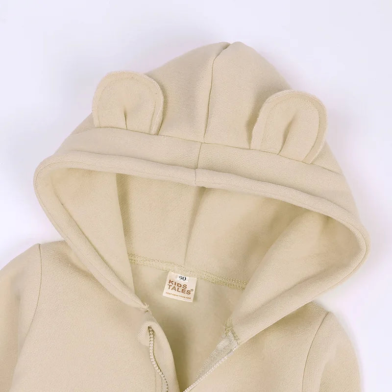 Baby Jumpsuits Rompers Winter Hooded Outfit Hoodies One-pieces Growings Zipper Jumpers Boys Girls Newborn 59-90cm Ropa De Bebe