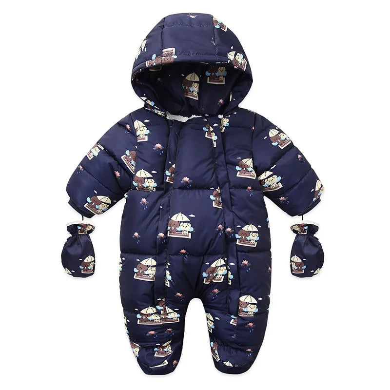 Ircomll Hight Quality Newborn Baby Winter Clothes Snowsuit Warm Fleece Hooded Romper Cartoon Lion Jumpsuit Toddler Kid Outfits