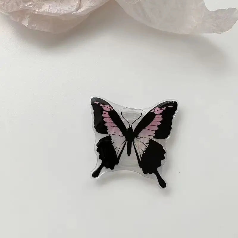 Cute Butterfly Phone Grip Tok Griptok  Holder Ring For iPhone 16 Universal Accessories Lovely Bowknot Phone Stand Bracket Socket