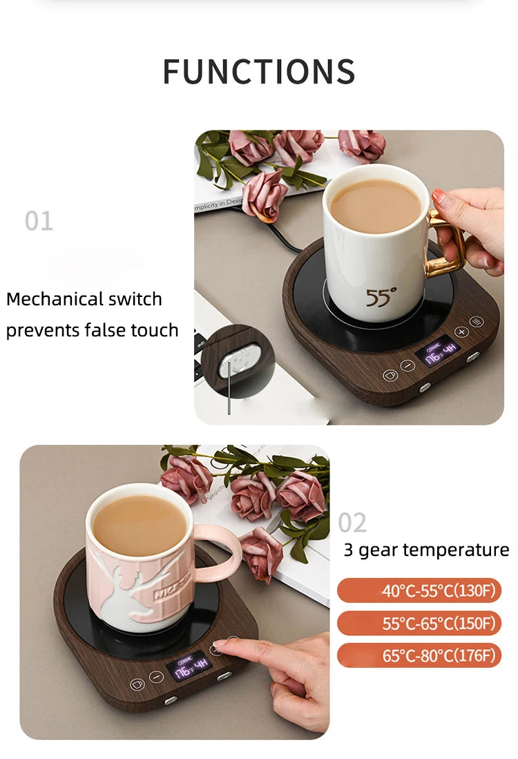 110V/220V Coffee Mug Warmer Timing Cup Heater Hot Tea Makers Heating Pad Warmer Coaster Electric Hot Plate Coffee Heater 36W