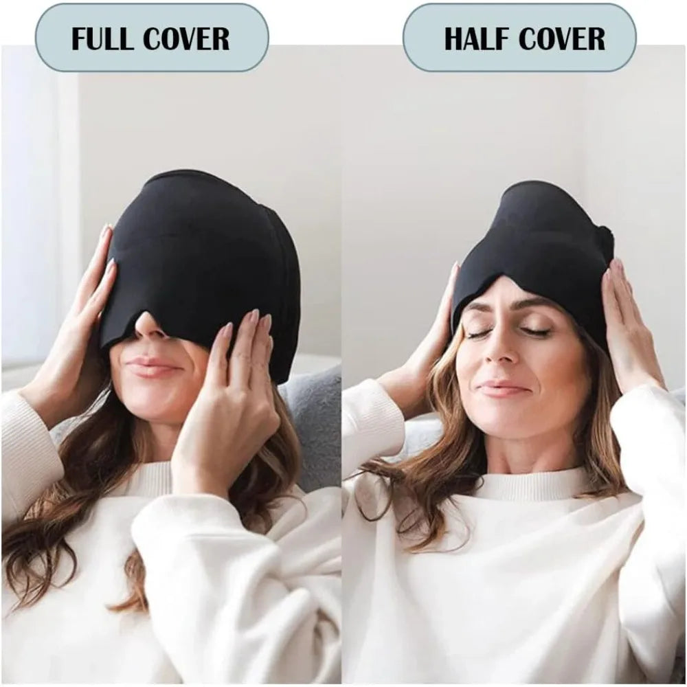1pc Men Women Sleep Eye Mask Cooling Head Wrap for Sleeping, Micro Weighted Eyeshade Elastic Blackout Eye Cover Reusable Eye