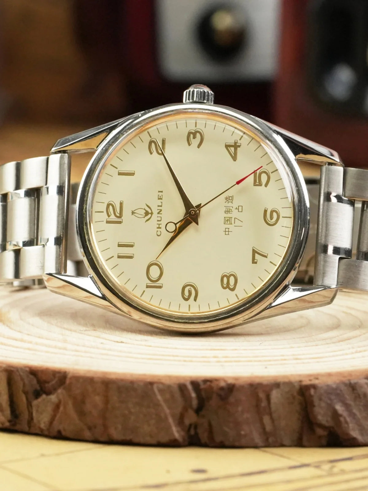 Old Shanghai Diamond Brand Genuine Mechanical Watch Men's Manual Winding Watch Inventory Dad Gift Retro Old Watch