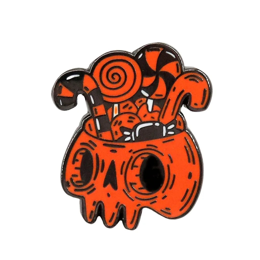 Popular Halloween Costume Accessories Horror Ghost Skull Pumpkin Pin Metal Badge Holiday Jewelry Gift Wholesale