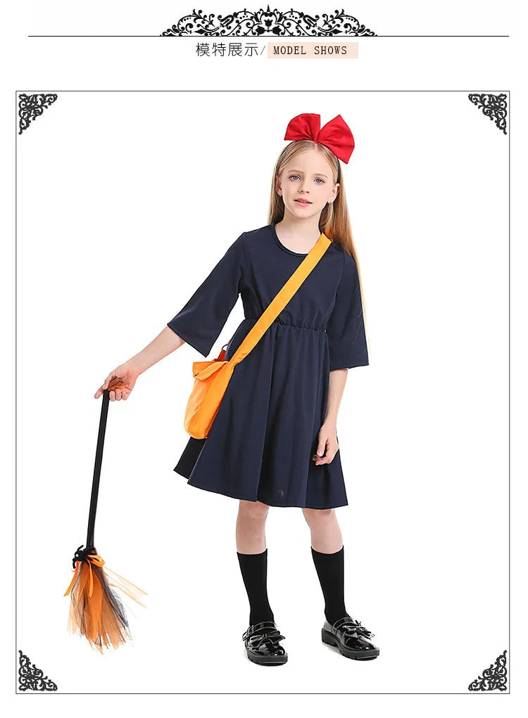 Children's Halloween Costumes Children's Clothes Little Witch Delivery Dress Miyazaki Hayao Cos Kiki Costume Love Live Cosplay