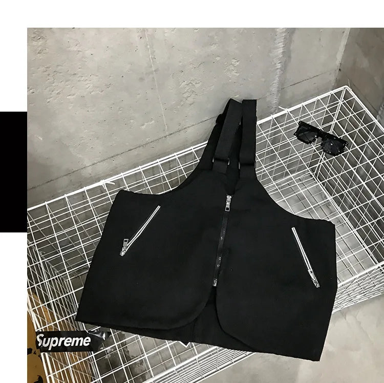 Multifunctional Cargo Vest Chest Bag Men Women Street Hip Hop Backpack Multi-purpose Wearable Crossbody Bags