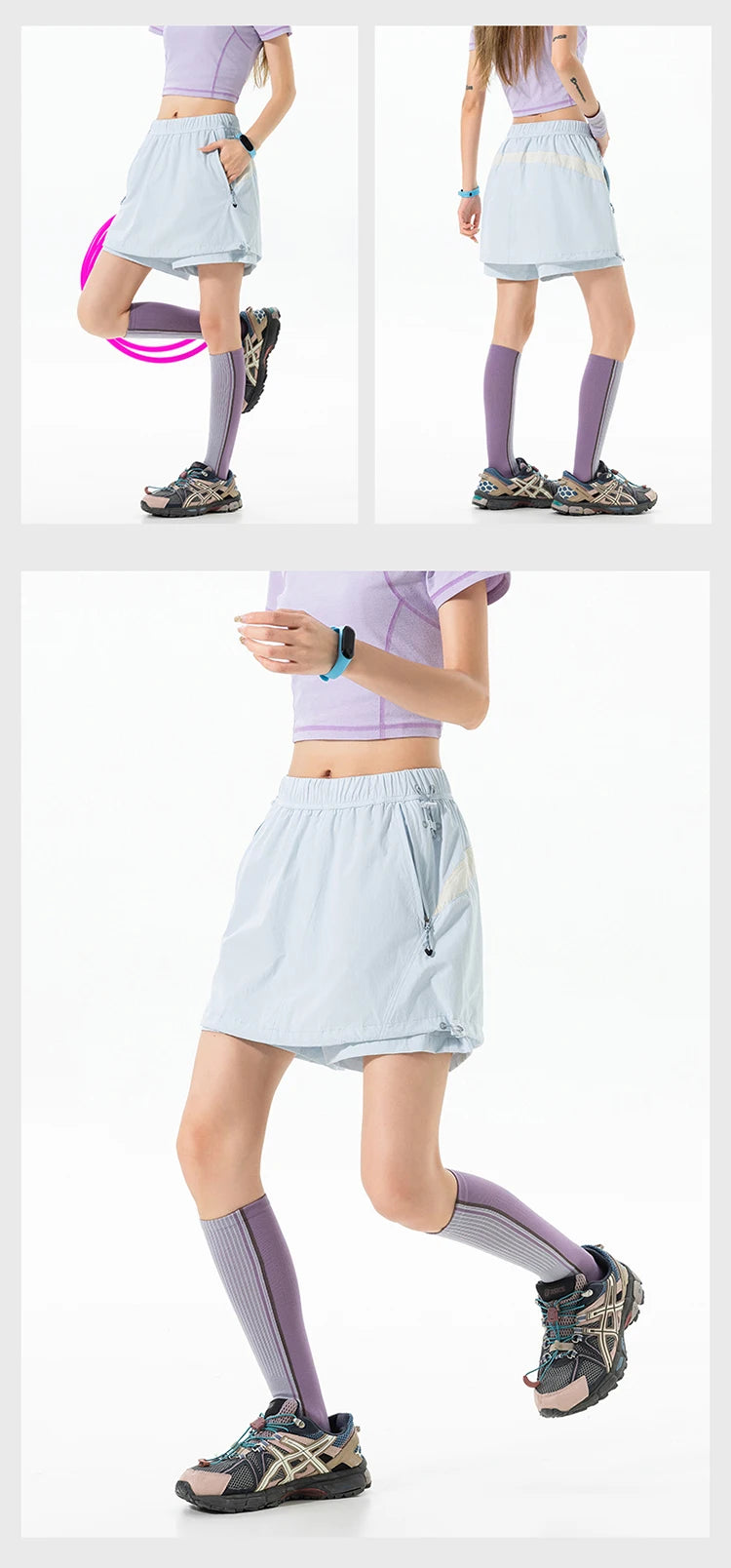 Outdoor Sport Skirts Shorts Women Summer Streetwear Hiking Lightweight Quick Dry Loose Casual Cargo Shorts Skirts