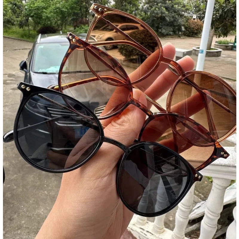 2 Pairs Set Small round Sunglasses Cute Skinny Cat Eye Vintage Narrow Cateye Unisex Eyewear for Women And Men