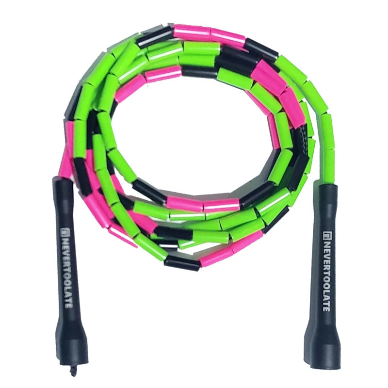 NEVERTOOLATE 4.5MM core 150 gram heavy beaded coach chris  2.9m hard bead beaded rope fitness freestyle skipping jump rope