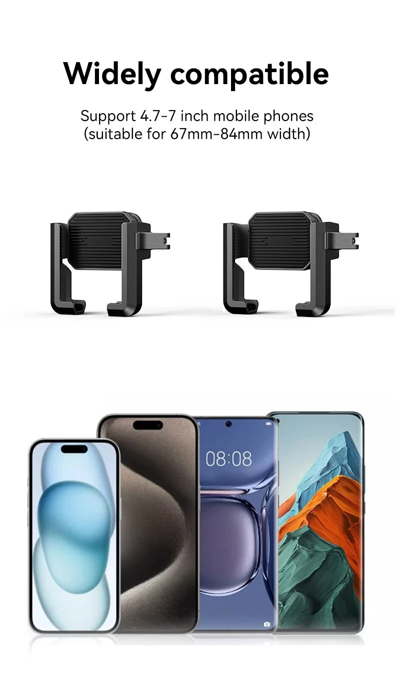 New Motorcycle Phone Mount with Vibration Dampener - 30s Tool-Free Install & Quick Lock, Universal for Bike/MTB, Fit 4-7" Phones