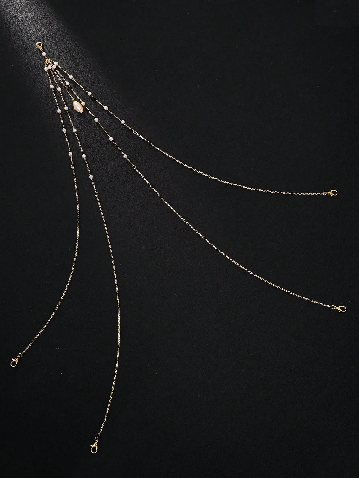 A sexy fashion bikini underwear decoration body chain imitation pearl thin chain waist chain female nightclub party jewelry