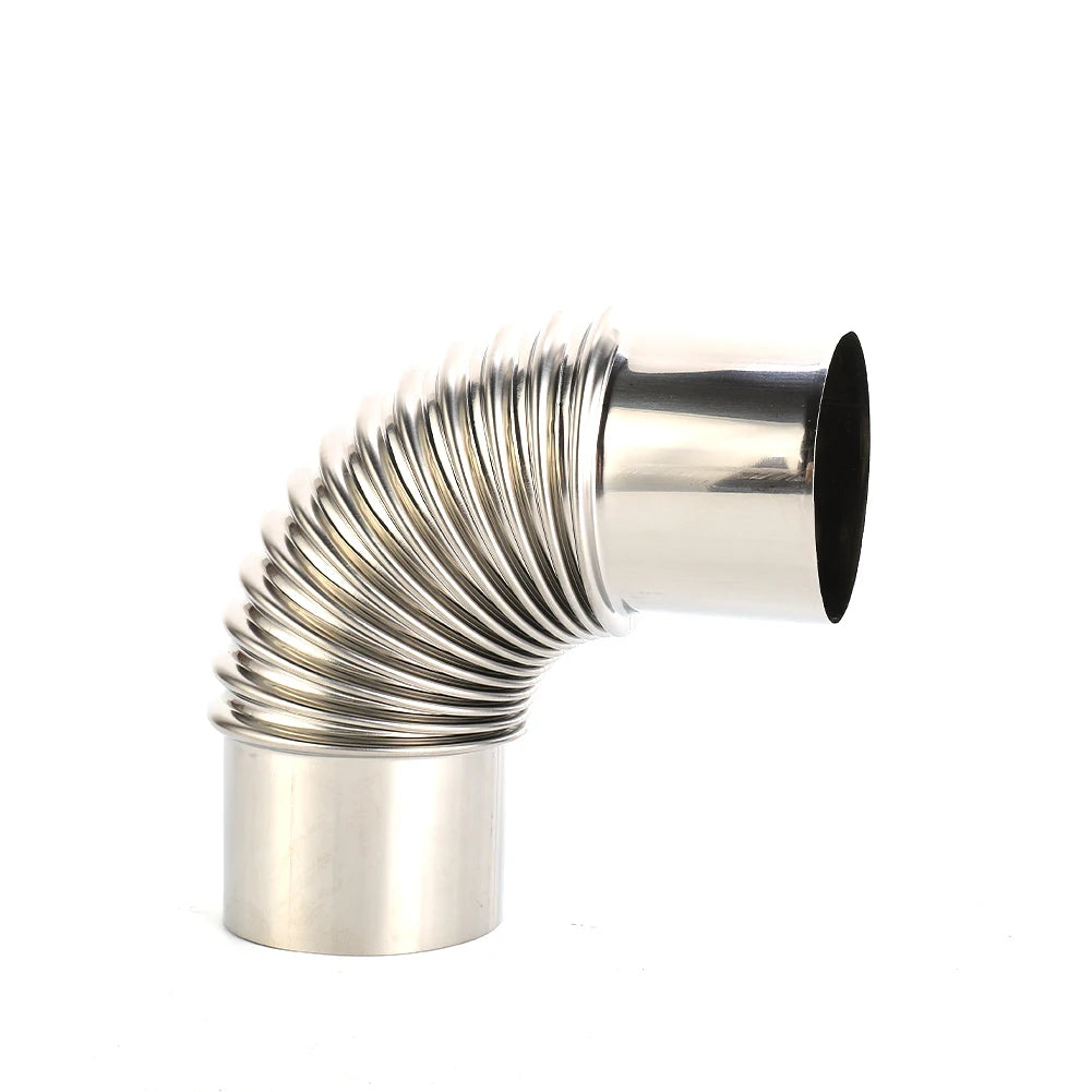 60/70/80mm Stainless Steel 90 Degree Elbow Chimney Liner Bend 90° Multi Flue Stove Pipe For Outdoor Camping Wood Stoves Chimney