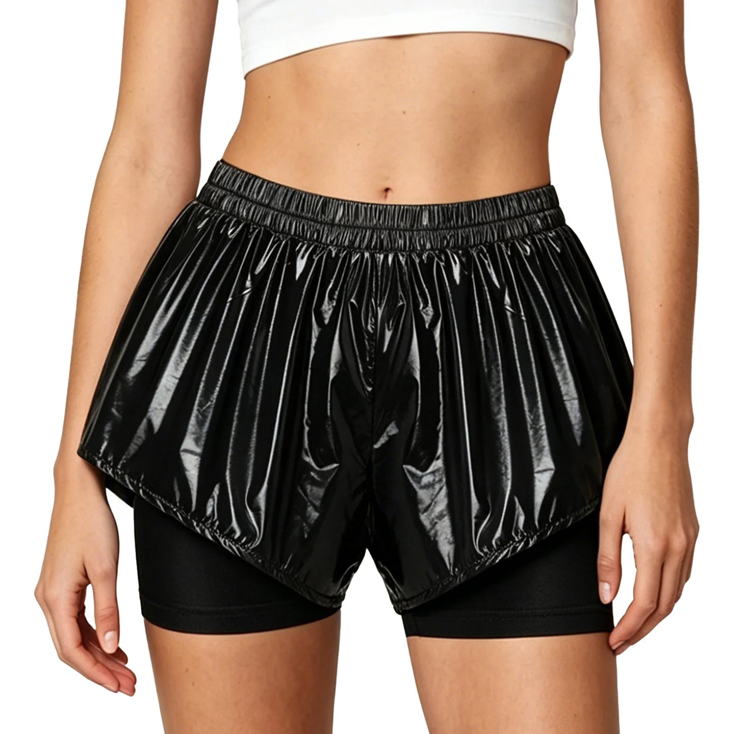 Women Waterproof 2 in 1 Athletic Shorts Swim Trunks Beach Pool Swimwear Beachwear Running Cycling Sports Workout Sportswear