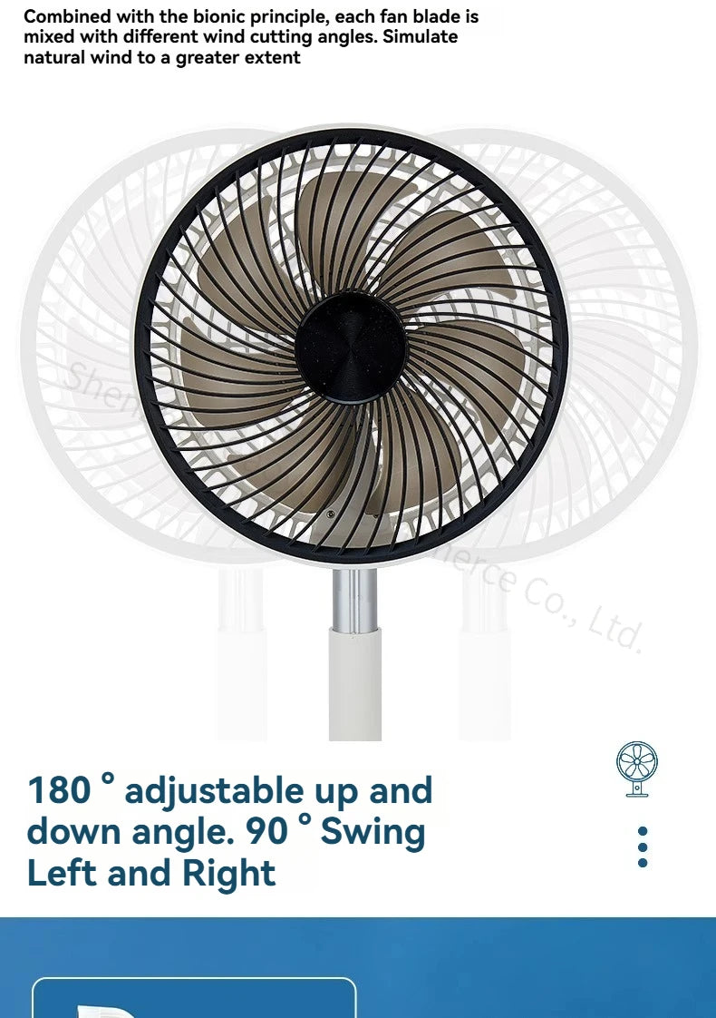 New Telescopic Fan Is Easy To Store Outdoor Shaking Head and Remote Control Fan Charging Table and Ground Dual-purpose Static.