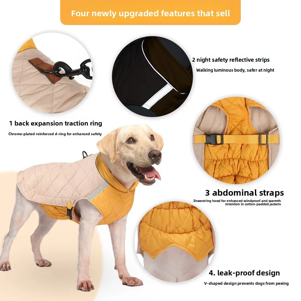 New Winter Pet Dog Clothes Thickened Fighting Dog Clothes Reflective Dog Cotton Clothes Pet Clothes