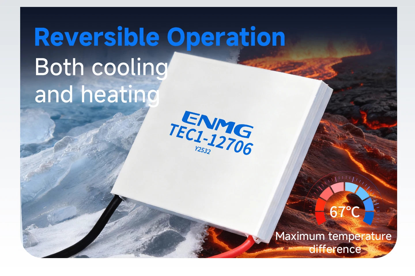 ENMG TEC1-12706 / TEC1-24106 Thermoelectric Cooling Module-12V/24V Peltier Cooler for DIY&Industrial Applications Peltier Effect