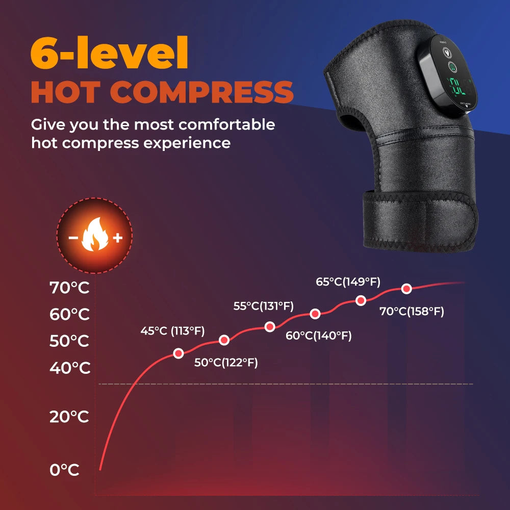 3 in 1 Heating Pad Shoulder Knee Elbow Brace for Arthritis Hot Compresss Joint Massage Strap Promote Blood Circulation Kneepad